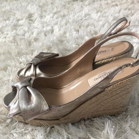 Valentino Espadrilles Bow Wedge Slingback - Picture 3 of 6